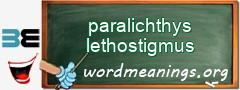 WordMeaning blackboard for paralichthys lethostigmus